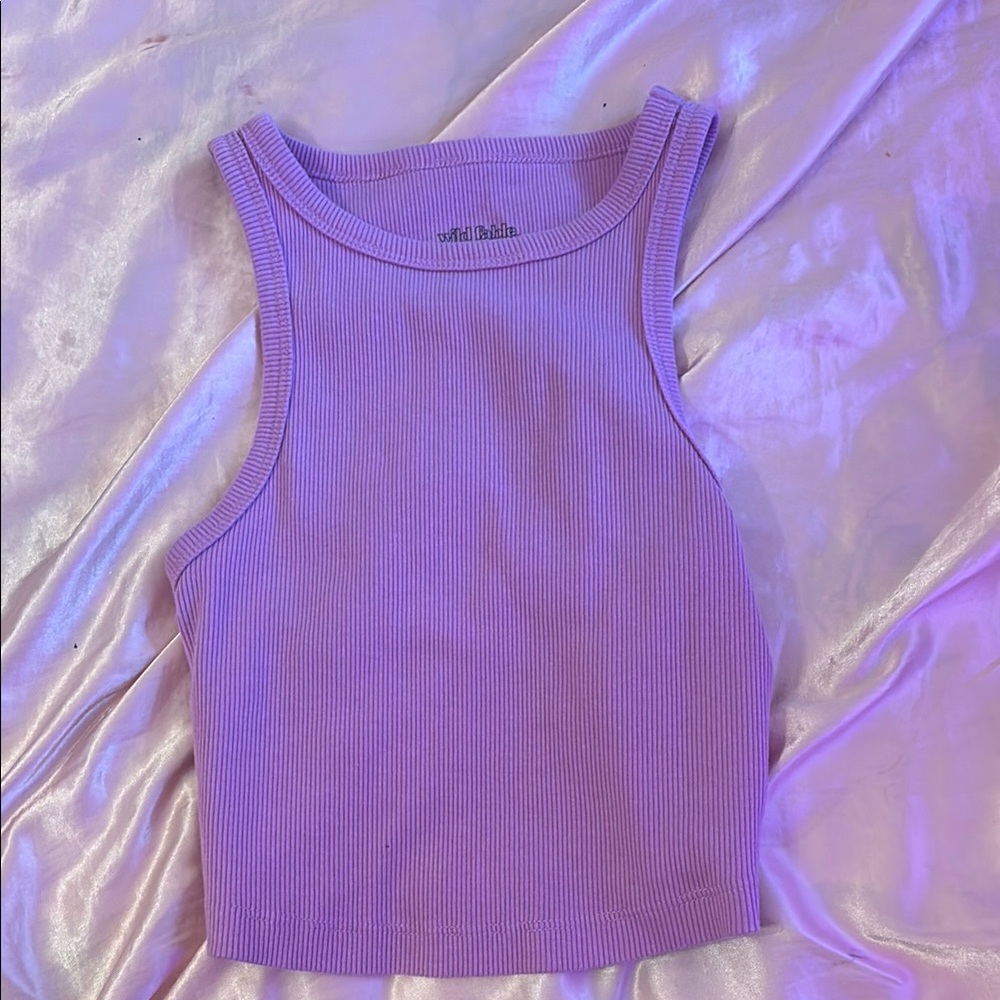 Wild Fable Purple Fitted Crop Tank Top